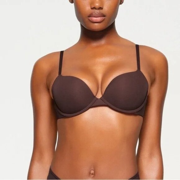 NWT SKIMS FITS EVERYBODY PUSH-UP DEMI BRA ESPRESSO SZ 34DDDD - Picture 1 of 3